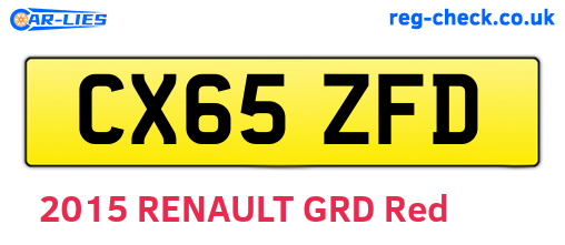 CX65ZFD are the vehicle registration plates.