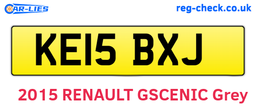 KE15BXJ are the vehicle registration plates.