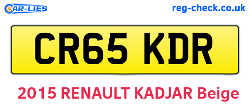 CR65KDR are the vehicle registration plates.