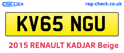 KV65NGU are the vehicle registration plates.