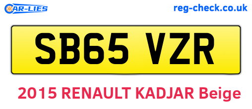 SB65VZR are the vehicle registration plates.