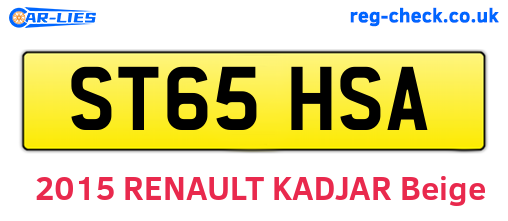 ST65HSA are the vehicle registration plates.
