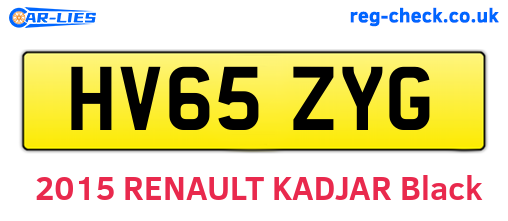 HV65ZYG are the vehicle registration plates.