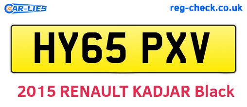 HY65PXV are the vehicle registration plates.