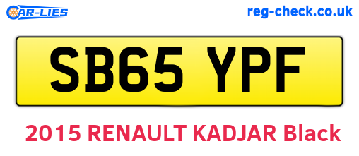 SB65YPF are the vehicle registration plates.