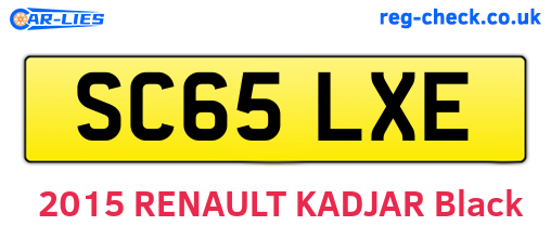 SC65LXE are the vehicle registration plates.