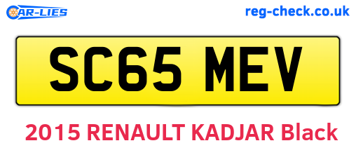 SC65MEV are the vehicle registration plates.