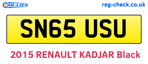SN65USU are the vehicle registration plates.
