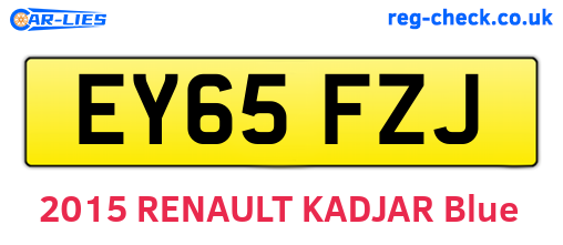 EY65FZJ are the vehicle registration plates.