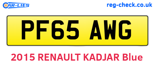 PF65AWG are the vehicle registration plates.