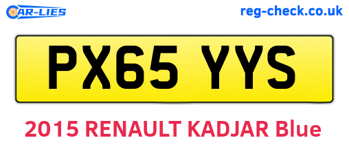PX65YYS are the vehicle registration plates.