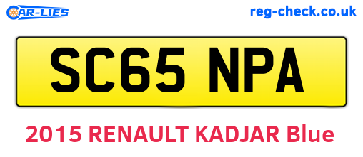SC65NPA are the vehicle registration plates.