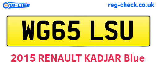 WG65LSU are the vehicle registration plates.