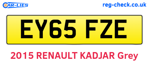 EY65FZE are the vehicle registration plates.