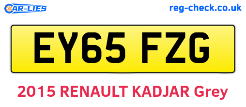 EY65FZG are the vehicle registration plates.