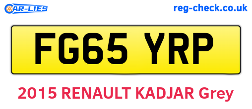 FG65YRP are the vehicle registration plates.