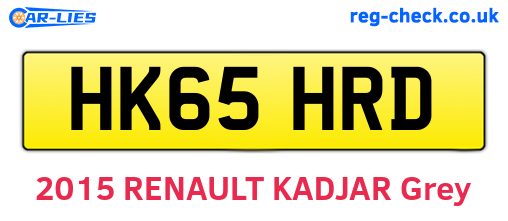 HK65HRD are the vehicle registration plates.