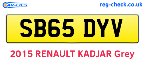 SB65DYV are the vehicle registration plates.