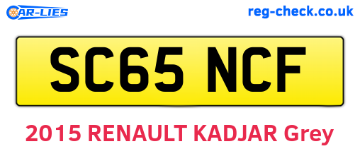 SC65NCF are the vehicle registration plates.