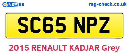 SC65NPZ are the vehicle registration plates.