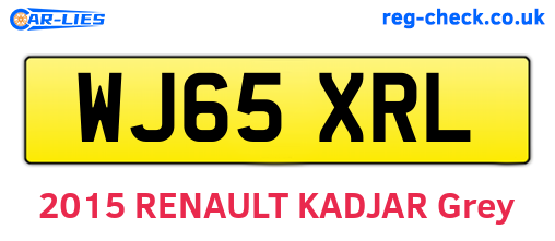 WJ65XRL are the vehicle registration plates.