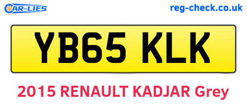 YB65KLK are the vehicle registration plates.