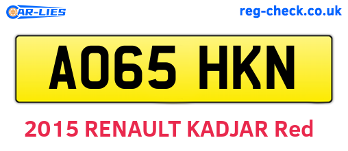 AO65HKN are the vehicle registration plates.