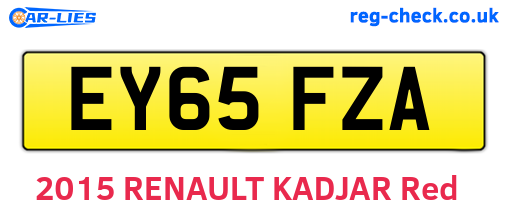 EY65FZA are the vehicle registration plates.