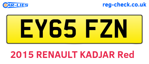 EY65FZN are the vehicle registration plates.