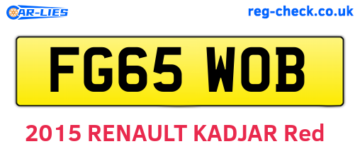 FG65WOB are the vehicle registration plates.