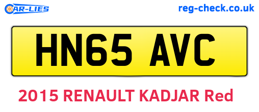 HN65AVC are the vehicle registration plates.