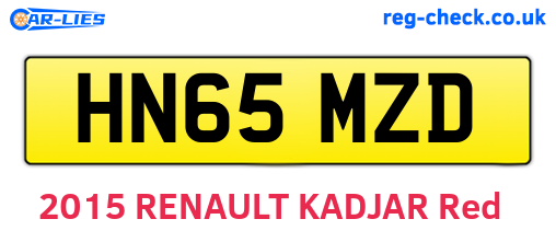 HN65MZD are the vehicle registration plates.