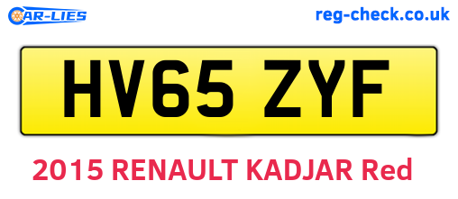 HV65ZYF are the vehicle registration plates.