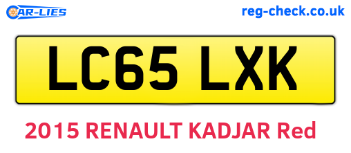 LC65LXK are the vehicle registration plates.