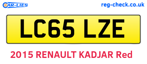 LC65LZE are the vehicle registration plates.
