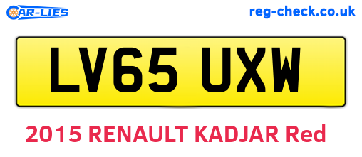 LV65UXW are the vehicle registration plates.