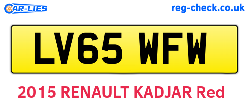 LV65WFW are the vehicle registration plates.