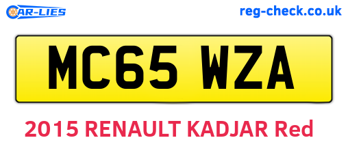 MC65WZA are the vehicle registration plates.
