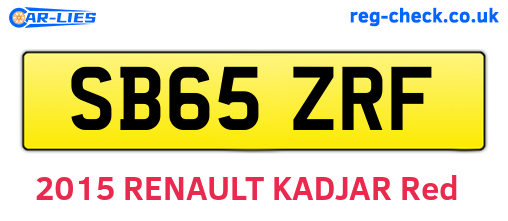 SB65ZRF are the vehicle registration plates.