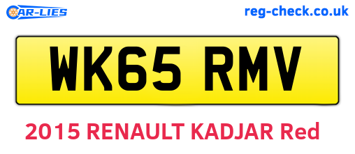 WK65RMV are the vehicle registration plates.