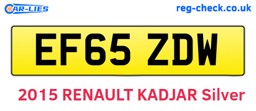 EF65ZDW are the vehicle registration plates.