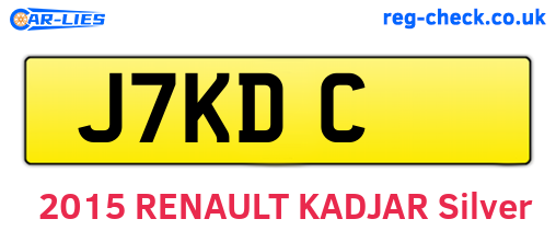 J7KDC are the vehicle registration plates.