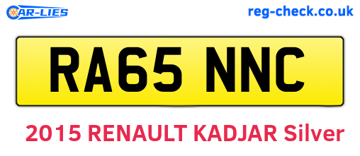 RA65NNC are the vehicle registration plates.