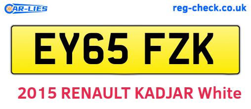 EY65FZK are the vehicle registration plates.