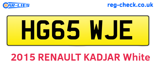 HG65WJE are the vehicle registration plates.
