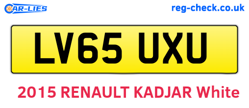 LV65UXU are the vehicle registration plates.