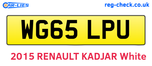 WG65LPU are the vehicle registration plates.