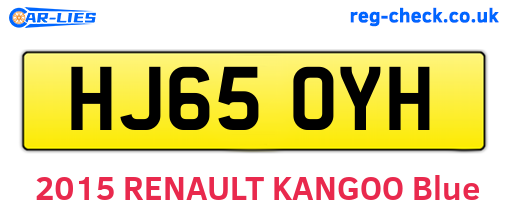 HJ65OYH are the vehicle registration plates.