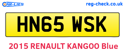 HN65WSK are the vehicle registration plates.