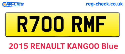 R700RMF are the vehicle registration plates.